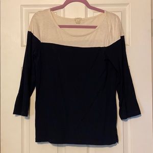 J Crew 3/4 Sleeve Top
